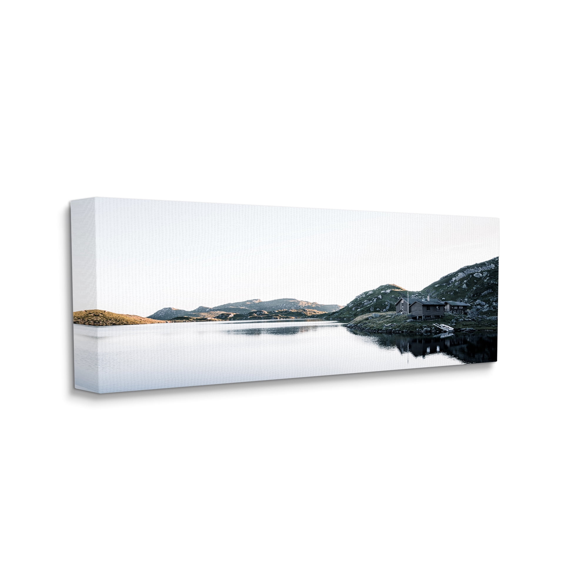 Stupell Industries Lakeside Horizon Photography Nature Photography Gallery Wrapped Canvas Print Wall Art, 30 x 13