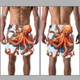 thumbnail image 3 of luoweisi Men's Beach Shorts Quick Dry Swim Trunks with Mesh Lining Octopus L, 3 of 5