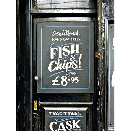 Traditional Hand Battered Fish and Chips!, London Print Wall Art By Anna (Best Beer For Fish And Chips Batter)