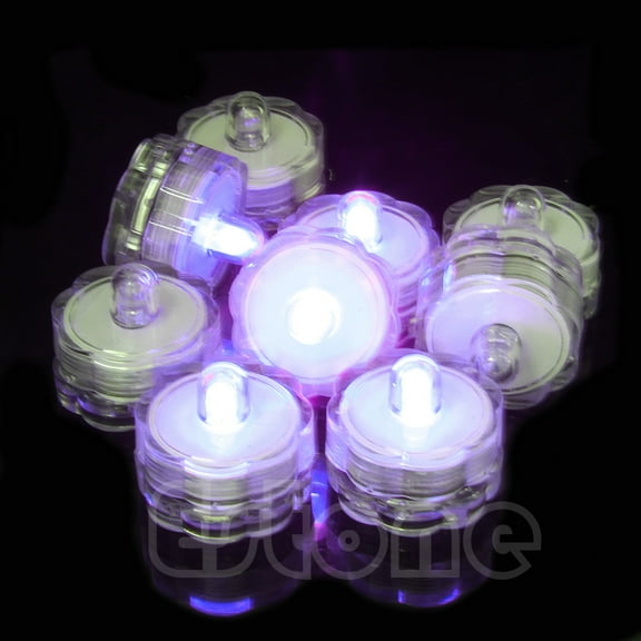 AOOOWER Flickering Light Flameless LED Tealight Tea Candles Wedding Xmas Purple Plum