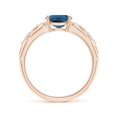 thumbnail image 2 of ANGARA Natural Oval 1.5 ct London Blue Topaz Vintage Style Ring with Diamond in 14K Rose Gold for Women (Size-8x6mm) | November Birthstone Jewelry for Women | London Blue Topaz Ring (Ring Size- 5.5), 2 of 11