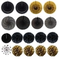 thumbnail image 3 of Moyic 21 unids/set abanicos de papel decoración fiesta boda vacaciones colgante Banner DIY arte guirnalda colgante guirnalda empavesado Kits de decoración para fiestas Negro, 3 of 6
