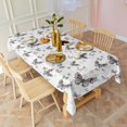 thumbnail image 3 of Black White Butterfly Pattern Rectangle Tablecloth 60"x102",Waterproof Polyester Rectangle Table Cloth, Wipeable Spillproof Polyester Tablecloth for Dining, Camping, Indoor and Outdoor, 3 of 6