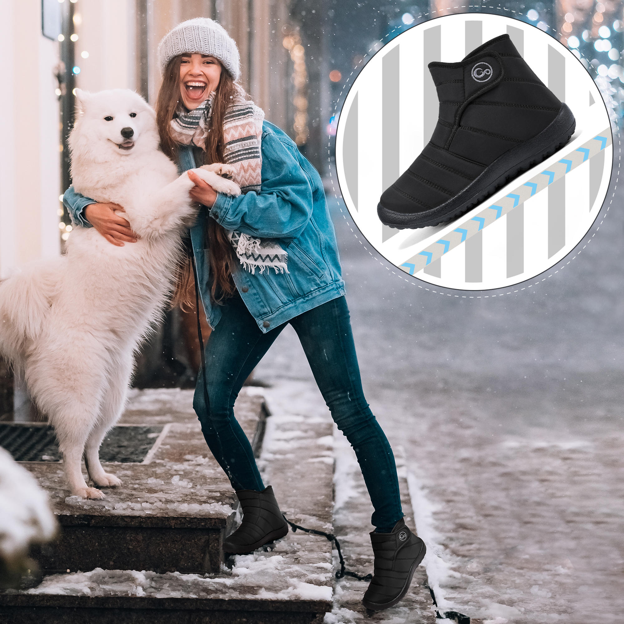 Ecetana Women's Waterproof Lined Snow Ankle Booties photo 3