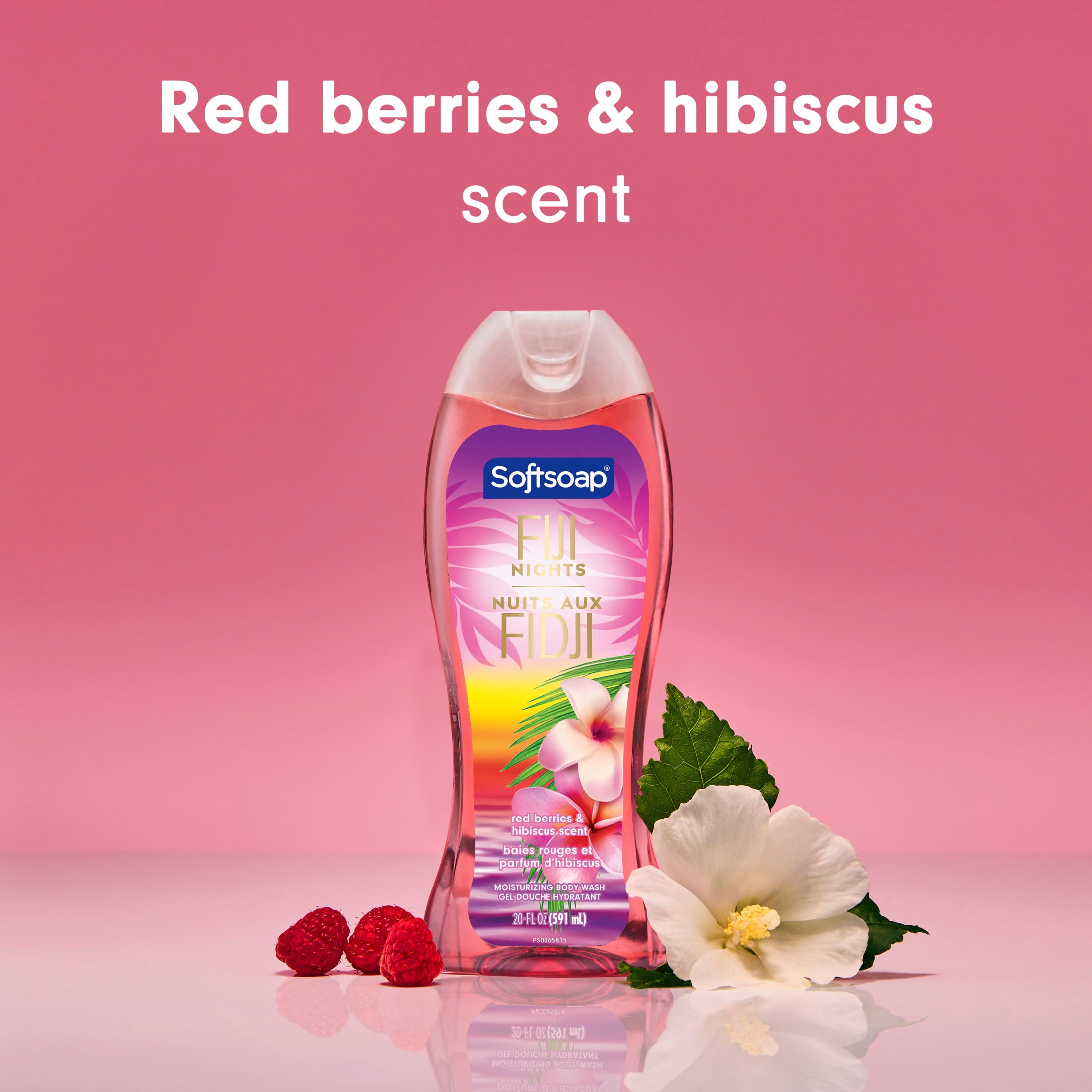 Softsoap Fiji Nights Moisturizing Body Wash, pH Balanced, Red Berries and Hibiscus Scent, 20 fl oz
