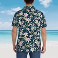 thumbnail image 6 of Goofa Lilies Flowers Hawaiian Shirt for Men, Unisex Summer Beach Casual Short Sleeve Button Down Shirts,Aloha Tropical Floral print shirt-Small, 6 of 9