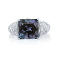 thumbnail image 2 of Sterling Silver with Color Changing Alexandrite and Natural White Topaz Square Cocktail Ring, 2 of 3