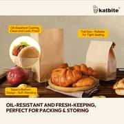 Katbite 6.1 inch Kraft Paper Bags, Brown Disposable Bread and Snack Bags, 11lb Capacity, 100 Pack