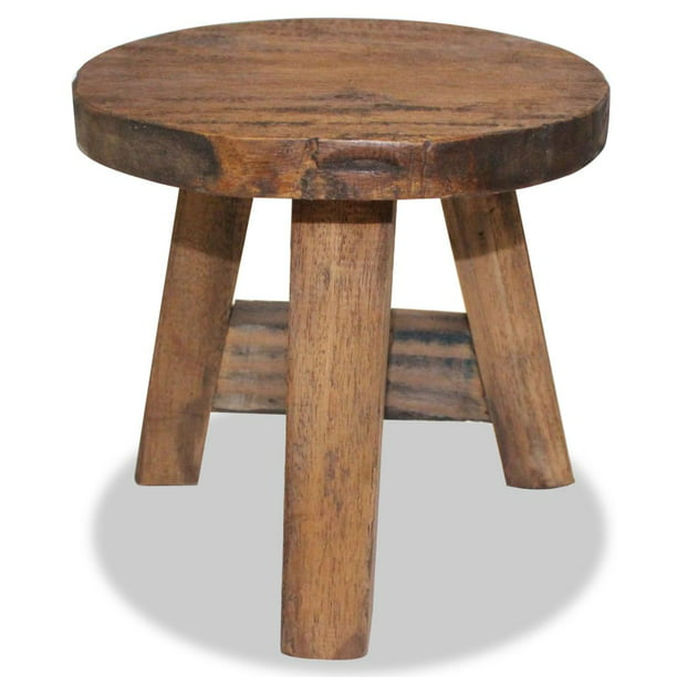 Stool Rustic Footstool Solid Wood, Small Wooden Footstool