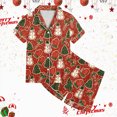 thumbnail image 5 of sdbrld Kids Girls Christmas Pajama, 2Pcs Soft Stretch Button Down Pjs Short Sleeve Sleepwear and Shorts Matching Set Sizes 2-3 Years, 5 of 5