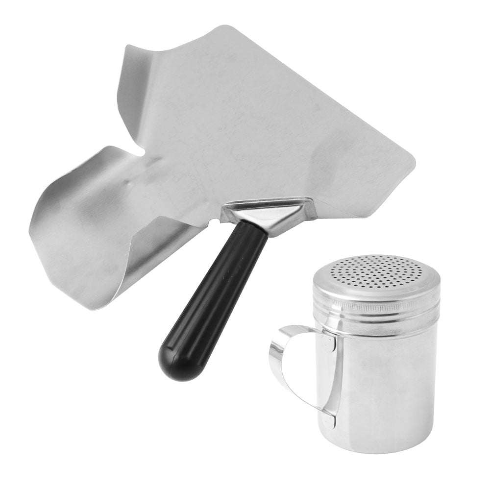 Popcorn Scoop and Salt Shaker, Stainless Steel Popcorn Scooper French
