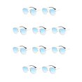 thumbnail image 3 of Jumpingount Gafas de sol hexagonales, montura pequeña, gafas de sol poligonales, lentes polarizadas, gafas de sol cuadradas pequeñas unisex, azul Oro Degradado Azul 10Conjunto, 3 of 6