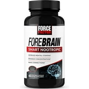 Forebrain Smart Nootropic Brain Booster, Brain Supplement for Better Concentration, Focus, Decision-Making, and Mental Energy, Made with Powerful Ingredients That Work Fast, Force Factor, 60 Capsules