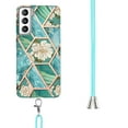 thumbnail image 4 of Allytech Case for Samsung Galaxy S21 FE 2022(6.4 inch), Galaxy S21 FE 5G Cover, Adjustable Neck Strap Crossbody Lanyard Hybrid Colorful Pattern TPU Rubber Covered Case for Samsung S21 FE, Green Marble, 4 of 4
