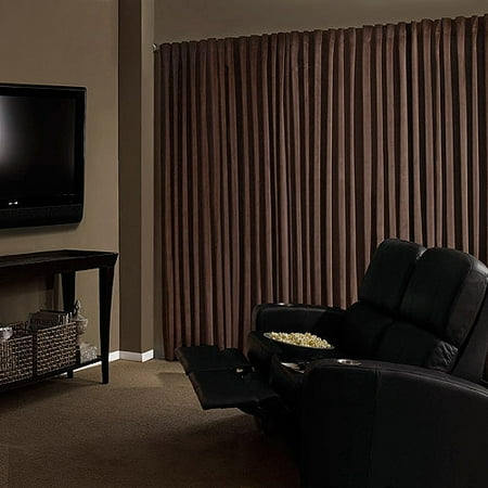 Absolute Zero Velvet Room Darkening Home Theater Curtain (Best Curtain Track System)