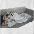 thumbnail image 6 of Black and White Soft Flannel Fleece Blanket, Victorian Curves Swirls with Bird Silhouettes Monochrome Flora and Fauna, Cozy Plush for Indoor and Outdoor Use, 50" x 70", Black White, by Ambesonne, 6 of 6