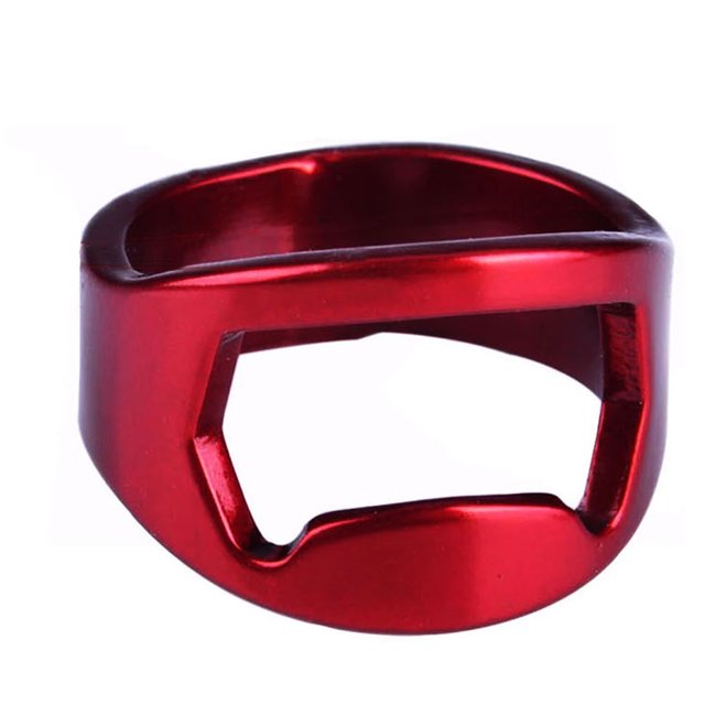 Greeniant Joyería de anillo Abrebotellas para exteriores Manual Metal Bebida Bebida Tapa Removedor Bartender Restaurante Bar Suministro de apertura Kits de desorden para acampar Rojo Greeniant HW2604-02