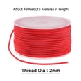 thumbnail image 2 of Unique Bargains Cordon de Perlage en Nylon 2 mm, Fil Tressé en Nylon Extra Résistant pour Fabrication de Colliers, 15 M/49 Pieds, Rouge, 2 of 5