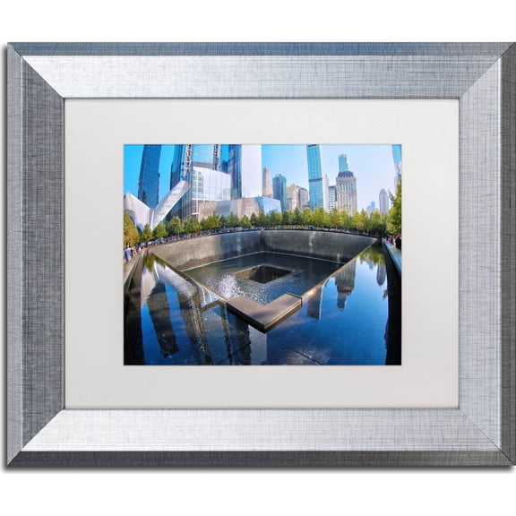 Trademark Fine Art "911 Memorial" Canvas Art by CATeyes, White Matte, Silver Frame