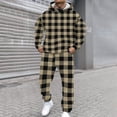 thumbnail image 5 of Hearthz Sweat Suits for Men 2 Piece Plaid Fleece Sweatshirt and Joggers Set Winter Mens Sweatsuits Sets, 5 of 6