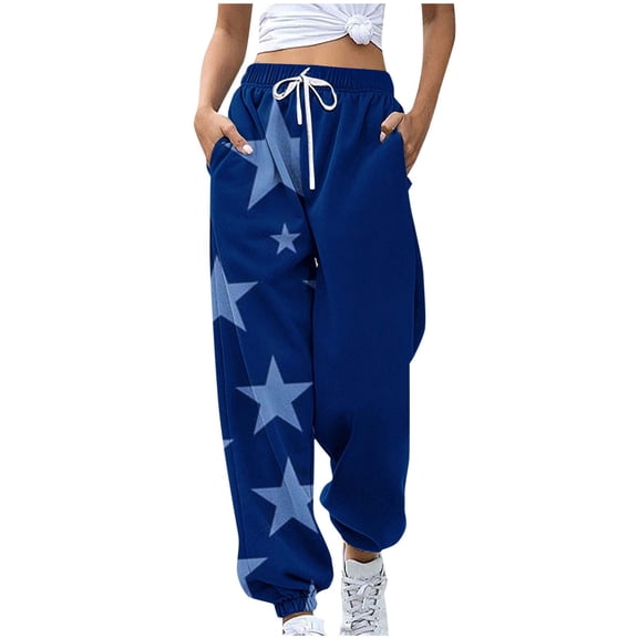 Y2k Wide Leg Cuffed Sweatpants for Women Casual Graphic Drawstring Printed Sweat Pants Stretch Loose Joggers