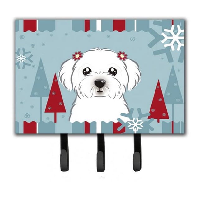Carolines Treasures BB1704TH68 Winter Holiday Maltese Leash & Key Holder