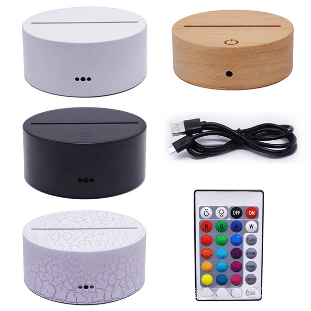 Lámpara de noche 3D con luz LED, regalo creativo, lámpara acrílica táctil, control remoto colorido, lámpara de mesa