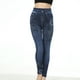 thumbnail image 5 of ICHUANYI Clearance Women's Imitation Denim Printed Leggings Capris High Waisted Elastic Pencil Pants(Blue, M) ICHUANYI WER2023080915363, 5 of 7