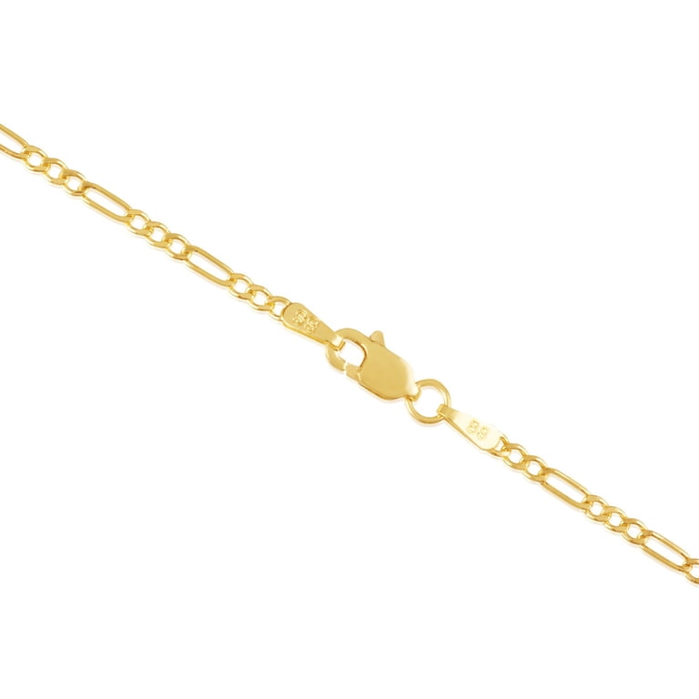 10K Gold 2.00MM Figaro Chain Necklace for Men and Women ( Unisex