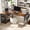 Rustic Brown, variant on Romorgniz 39.4" W Office Desk with Storage Shelves, Computer Desk with Power Outlets, L-shaped Desk for Small Space, White