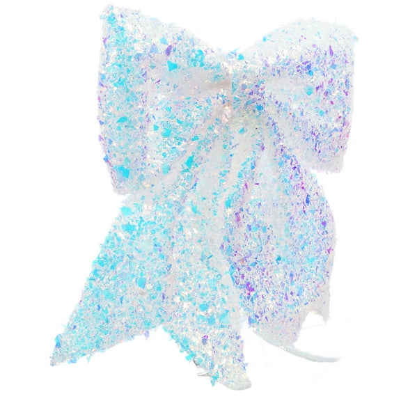FRCOLOR Bow Christmas Tree Topper Silver Bow Bow Decoration 27.00X22.00X3.00CM