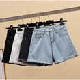 thumbnail image 2 of Women High Waisted Denim Shorts, Cuffed Hem Loose Fit Casual Jean Shorts, 2 of 4