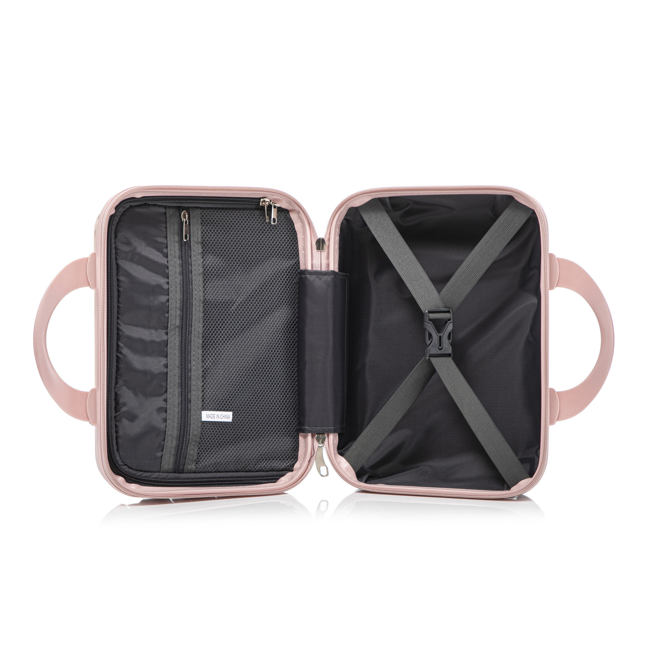Noble House Vance 20"/14" Hardshell Spinner Luggage Set, Carry-On Suitcase and Cosmetic Case, Blue & Pink, Set of 2