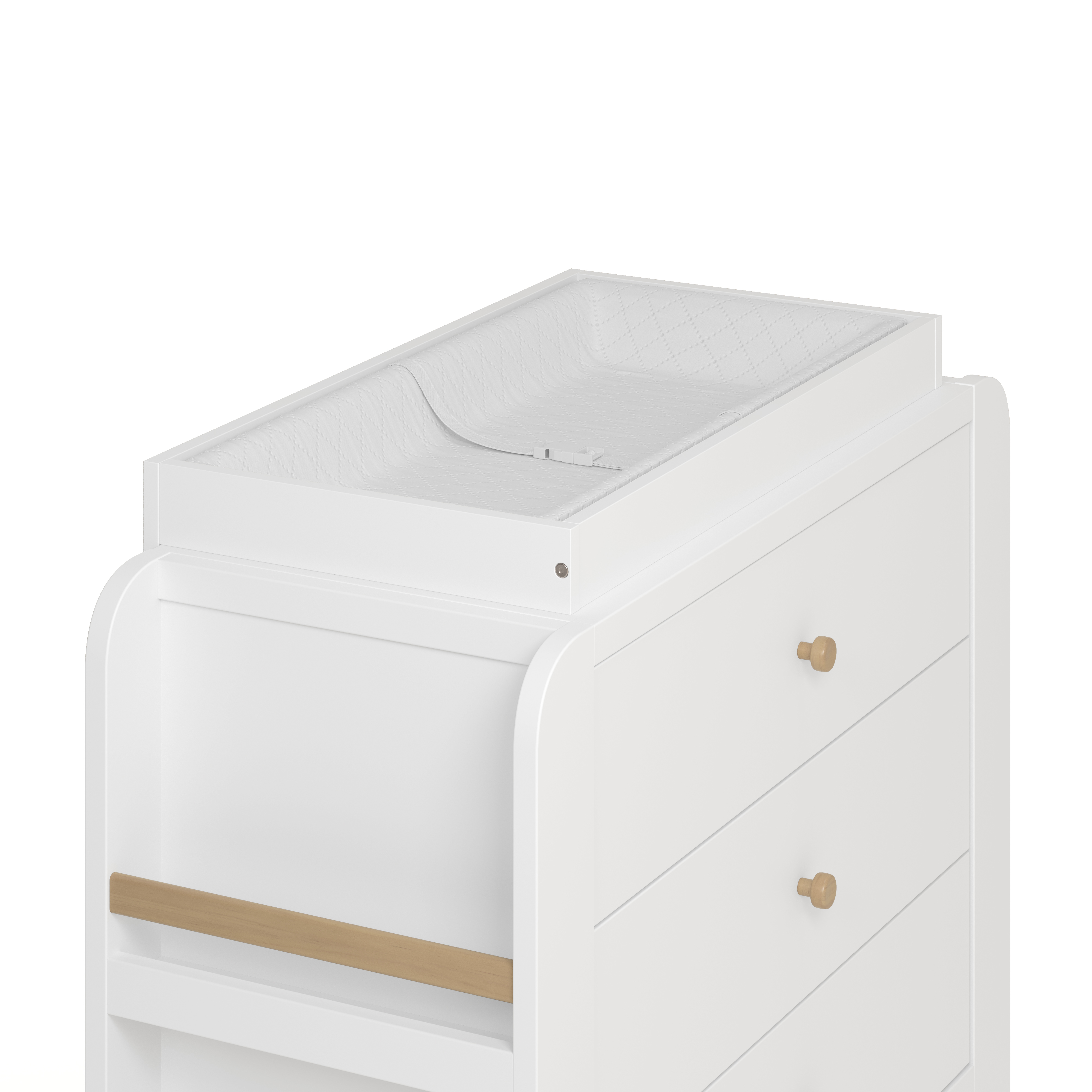 Graco Read-with-Me 3 Drawer Chest with Bookshelves and Removable Changing Topper, White with Driftwood