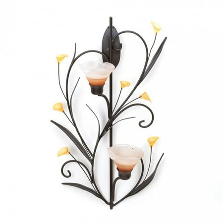 - AMBER LILIES CANDLE WALL SCONCE
