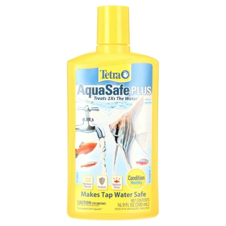 Tetra AquaSafe Plus Aquarium Water Conditioner and De-Chlorinator,16.9 oz