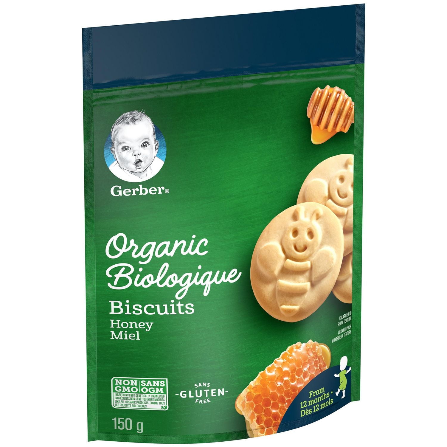 Biscuits GERBER® Biologique, coll. pour tout-petits, Miel, 150 g 150 GR