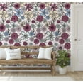 thumbnail image 5 of S4Sassy Removable Nature-Inspired Waterproof Wall Wrap, Finish Wallcover, Oversized Playful Florals Contact Paper For Walls, Cabinets, Dresser, Self Adhesive Vinyl Wallpaper Roll - Red (25"X 240"), 5 of 9