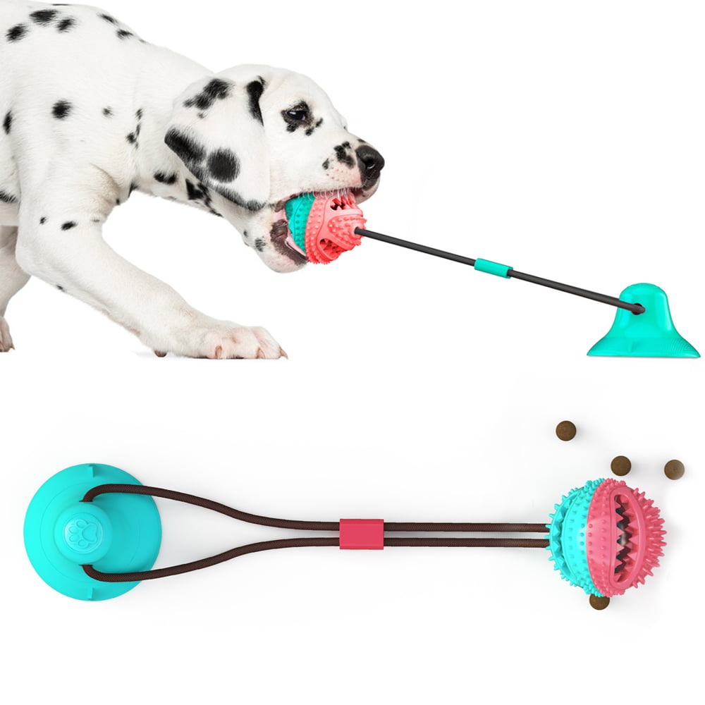 Dog Chew Toys for Aggressive Chewers,Dog Training Treats Dog Rope Toy with Suction Cup Dog Toy for Dog Teeth Cleaning Interactive Dog Toys with Squeaky Toys Ball Blue 