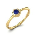 thumbnail image 2 of 0.50 Ctw Round Lapis 925 Sterling Silver Gold Vermeil Solitaire Geometric Woman Mother's Day Gift Ring, 2 of 4