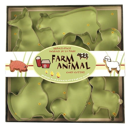 Long Stem Cookie Box - Fox Run Cookie Cutter Set Boxed Farm Animal Shapes Tin Plated Steel 2-3