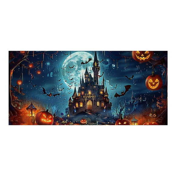 Bannière de Décoration de Porte de Garage d'Halloween Décoration Murale de Garage d'Halloween Adaptée à la Décoration Extérieure de la Maison et de la Cour Fêtes Drapeaux Mignons pour Pièce Petits Poteaux de Drapeaux pour l'Extérieur Drapeau d'Automne Drapeau de Jardin