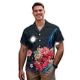 thumbnail image 3 of Garronmavis Hibiscus Marshall Islands Couple Matching Outfit Husban and Wife Clothing Men's Button Up Shir Light Hawaiian Tops and Womens Short Sleeve Dress A-Line Beach Sundress, 3 of 7