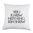 thumbnail image 1 of You Know Nothing Jon Snow White Satin Throw Pillow 16 inch Square with Insert Included, 1 of 1