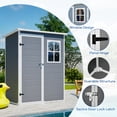 thumbnail image 4 of Jopath 5x3FT Outdoor Storage Shed with Floor, Waterproof Lockable Design and Window, Outdoor Tool Shed Warehouse for Backyard, Patio, Lawn Gray Resin, 4 of 9