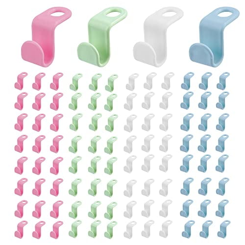 100PCS Clothes Hanger Connector Hooks,Hangers Organizer Smart Closet Space Saver Pack for Closet Space Savers and Organizer Closets(Colorful)