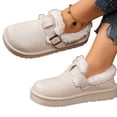 thumbnail image 4 of Willtoo Women's Fashionable Cotton Shoes, Adjustable Metal Buckle Slip On Winter Loafers, Warm and Thick-Soled Snow Boots, Non-Slip Walking Casual Shoes, 4 of 5