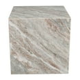 thumbnail image 6 of Felix 15" Contemporary Natural Marble Handmade Cube End Table, Gray/Beige, 6 of 8