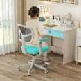 thumbnail image 2 of Costway Kids Desk Chair Children Study Chair with Adjustable Height, Armrest & Footrest Green, 2 of 10