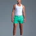 thumbnail image 4 of HCNTES Mens Casual Shorts Flex Drawstring Elastic Waist Summer Beach Shorts with Pockets(Mint Green,M), 4 of 7